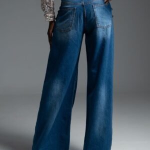 Χαμηλόμεσο τζιν παντελόνι με στρογγυλά τρουκς στο πλάι KIRA