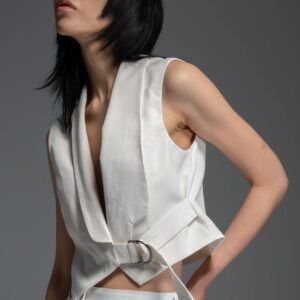 Γιλέκο off white κρουαζέ KORA