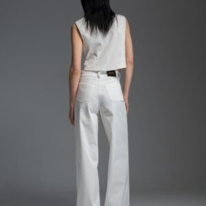 Off-white παντελόνι σε άνετη γραμμή με ανοίγματα στην τσέπη HAZEL
