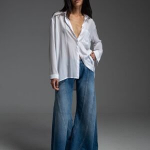 Λευκό αέρινο πουκάμισο σε άνετη γραμμή SHIRLEY