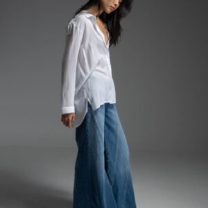 Λευκό αέρινο πουκάμισο σε άνετη γραμμή SHIRLEY