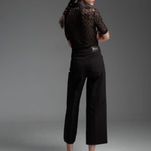 Μαύρο crop παντελόνι με χρυσές λεπτομέρειες PALMER