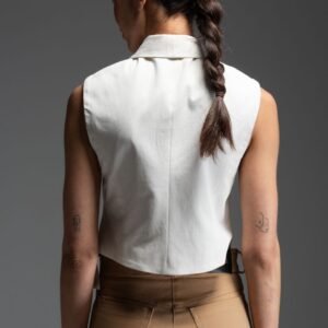 Γιλέκο off white κρουαζέ KORA