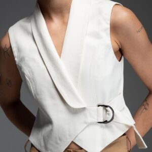 Γιλέκο off white κρουαζέ KORA