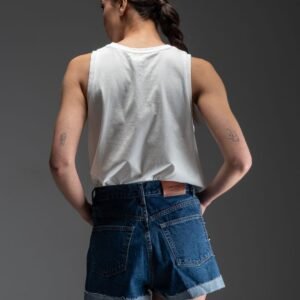 Μπλε τζιν σορτσάκι με τρουκς στο πλάι DEVEN