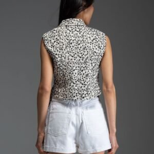 Λευκό τζιν σορτσάκι με τρουκς στο πλάι DEVEN