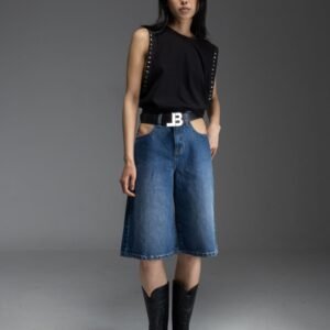 Μαύρο αμάνικο t-shirt με τρουκ στο πλάι FENTON