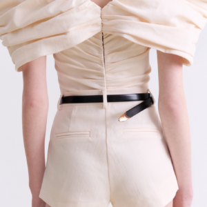 CREAM TAILORED SHORTS