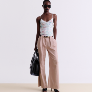 PRINTED DRAPED BODYSUIT