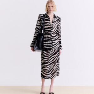 ZEBRA PRINT MIDI SKIRT