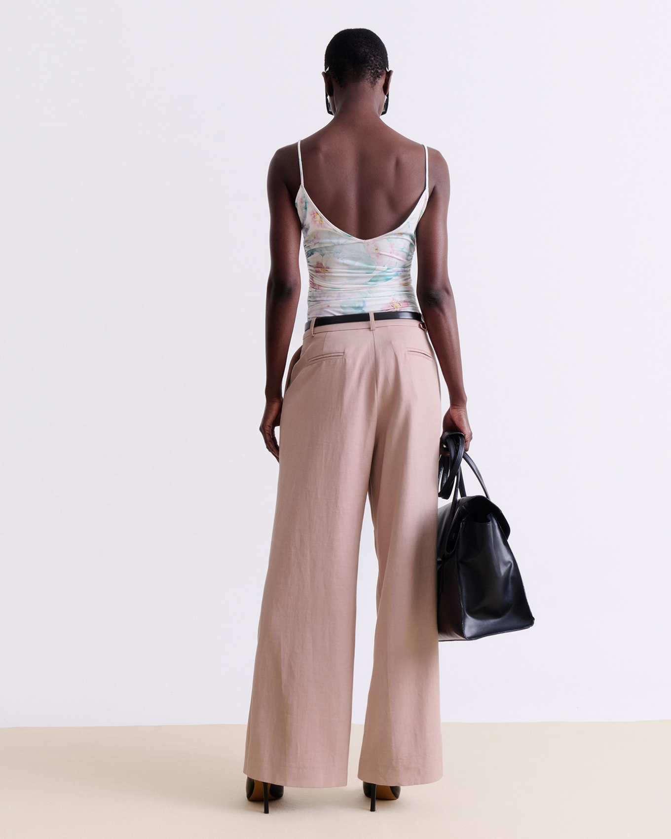 BLUSH TAILORED WIDE-LEG PANTS