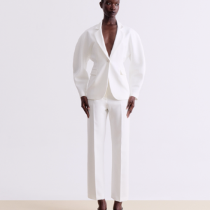 WHITE TAILORED PANTS WITH NERVIR