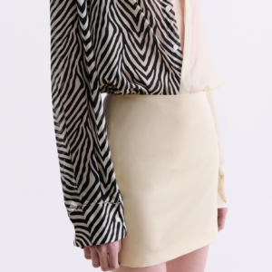 CREAM TAILORED MINI SKIRT