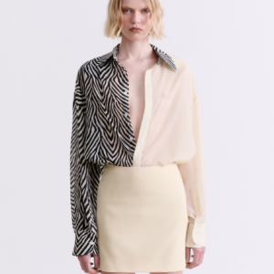 CREAM TAILORED MINI SKIRT