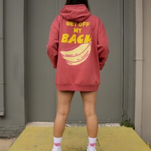 Unisex oversized hoodie get off pink folk