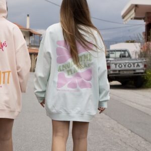 Unisex oversized sweatshirt ανθιζουμε παρεα mint