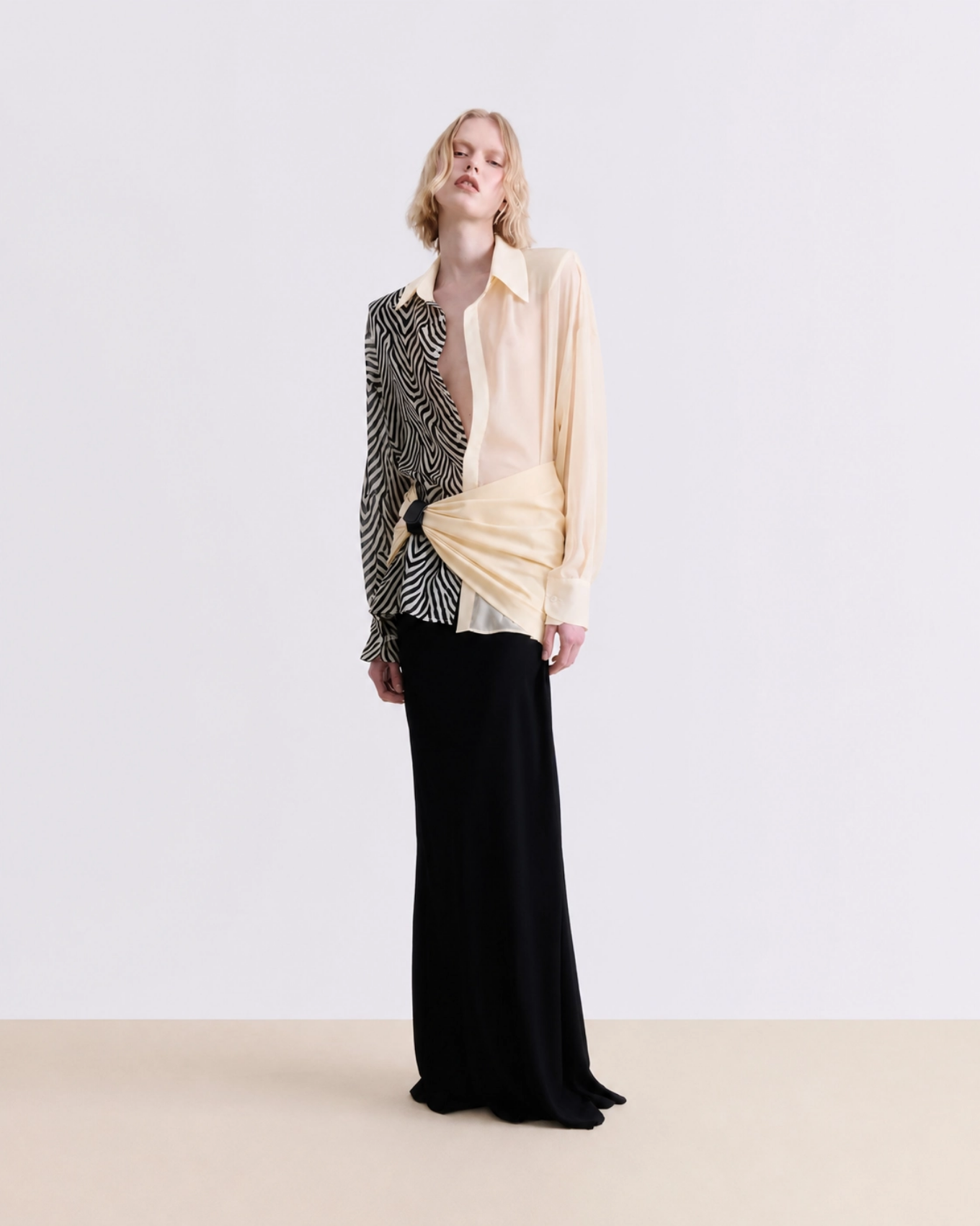 BLACK FLUID MAXI SKIRT