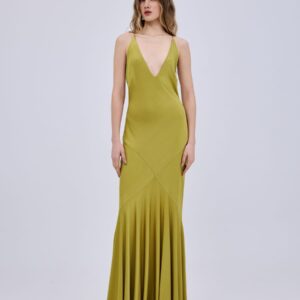 Halter Triangles Maxi Dress Lime