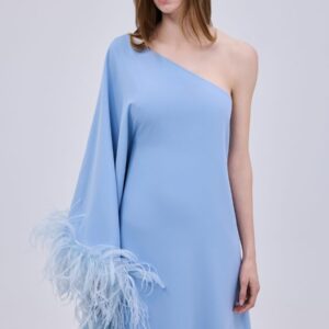One Shoulder Feather Dress