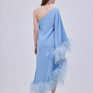 One Shoulder Feather Dress