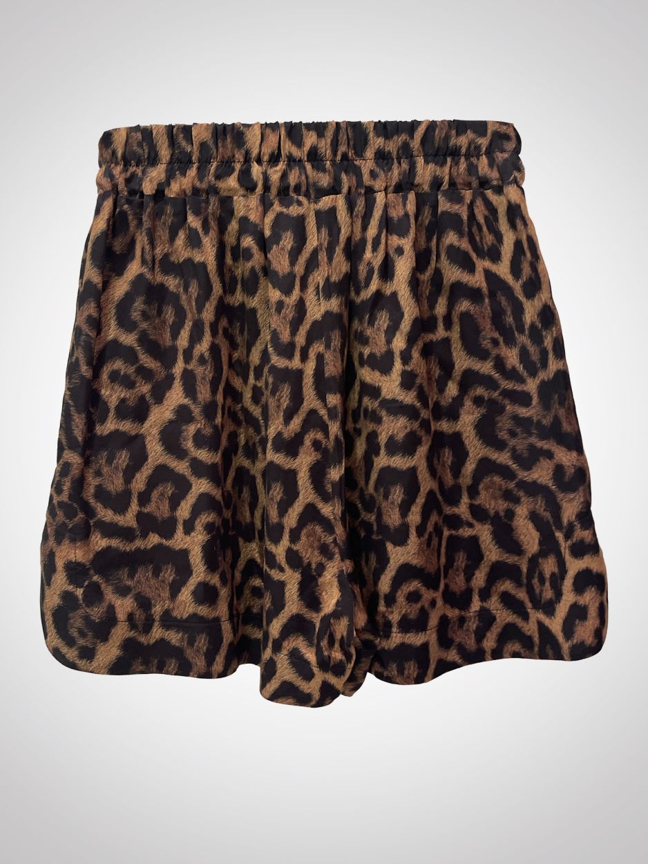 Leopard boxer shorts with elastic waist and leather decorative MAYSON