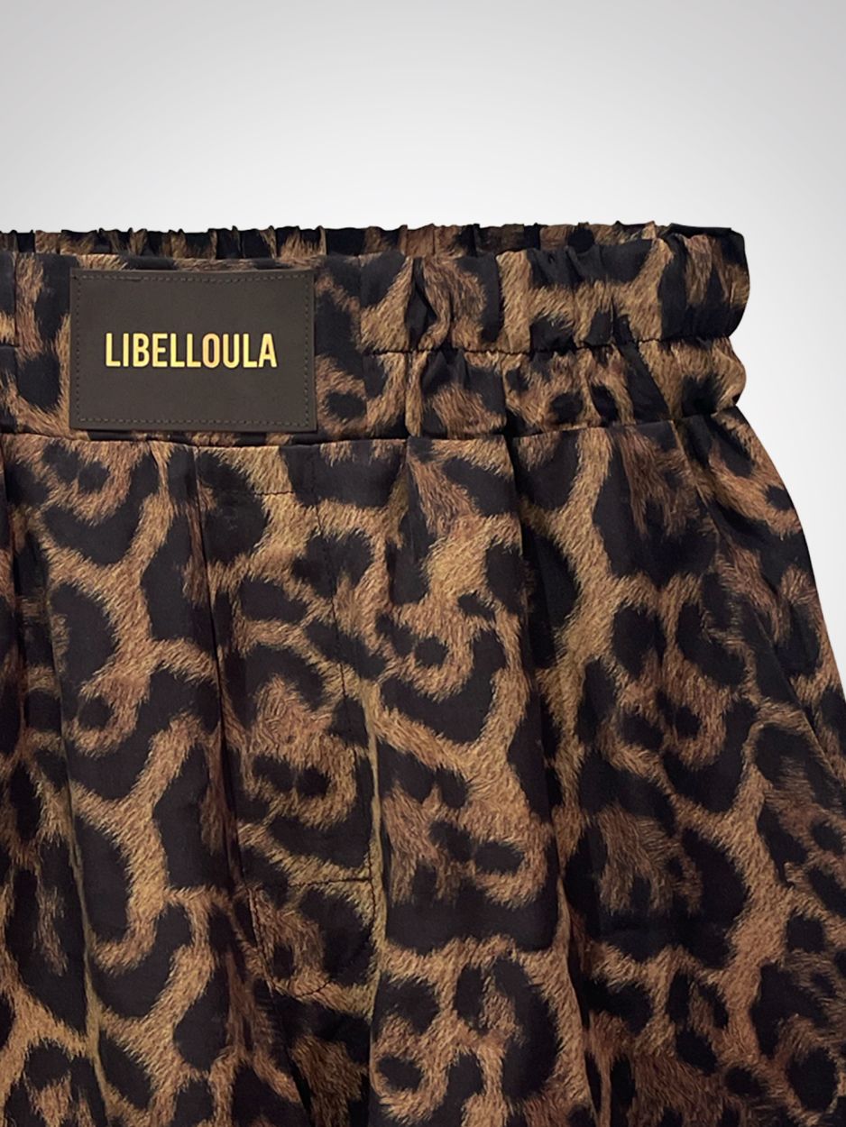 Leopard boxer shorts with elastic waist and leather decorative MAYSON