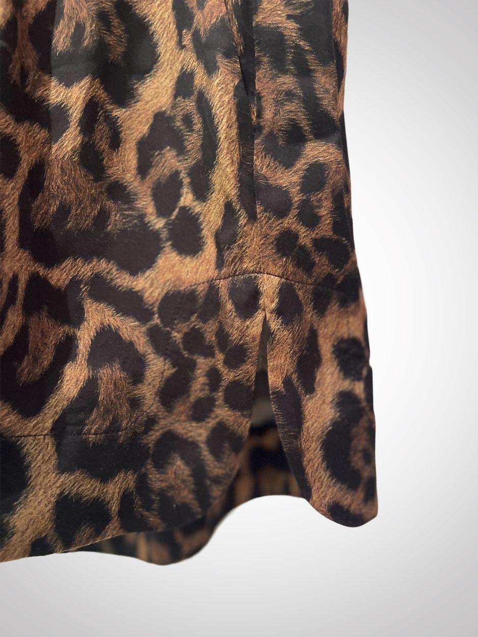 Leopard boxer shorts with elastic waist and leather decorative MAYSON