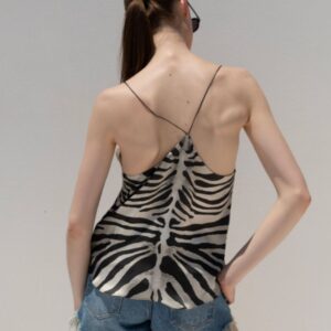 Animal print lingerie top with lace SEREN