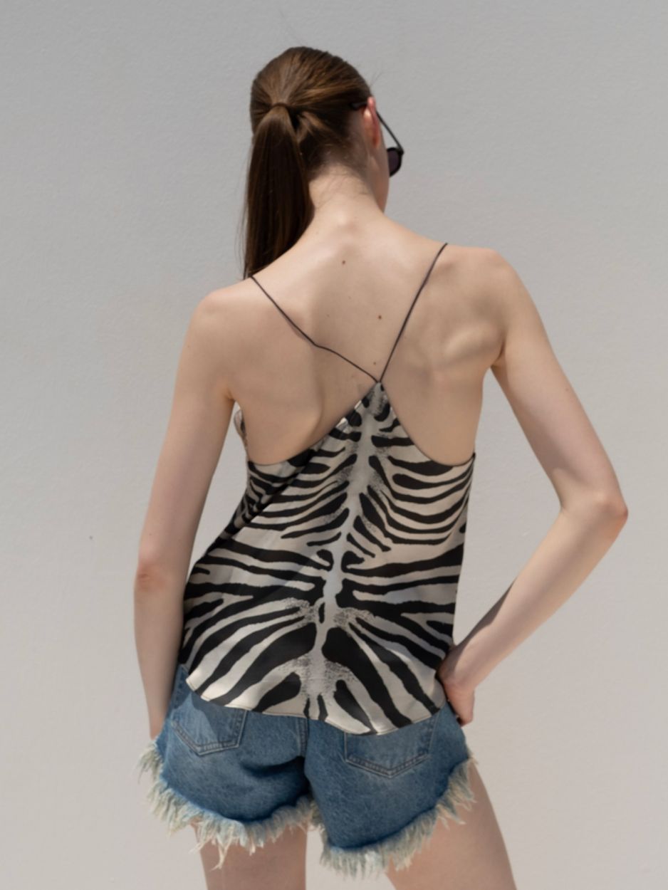 Animal print lingerie top with lace SEREN