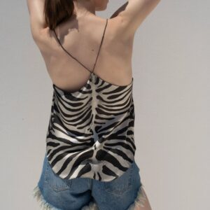 Animal print lingerie top with lace SEREN