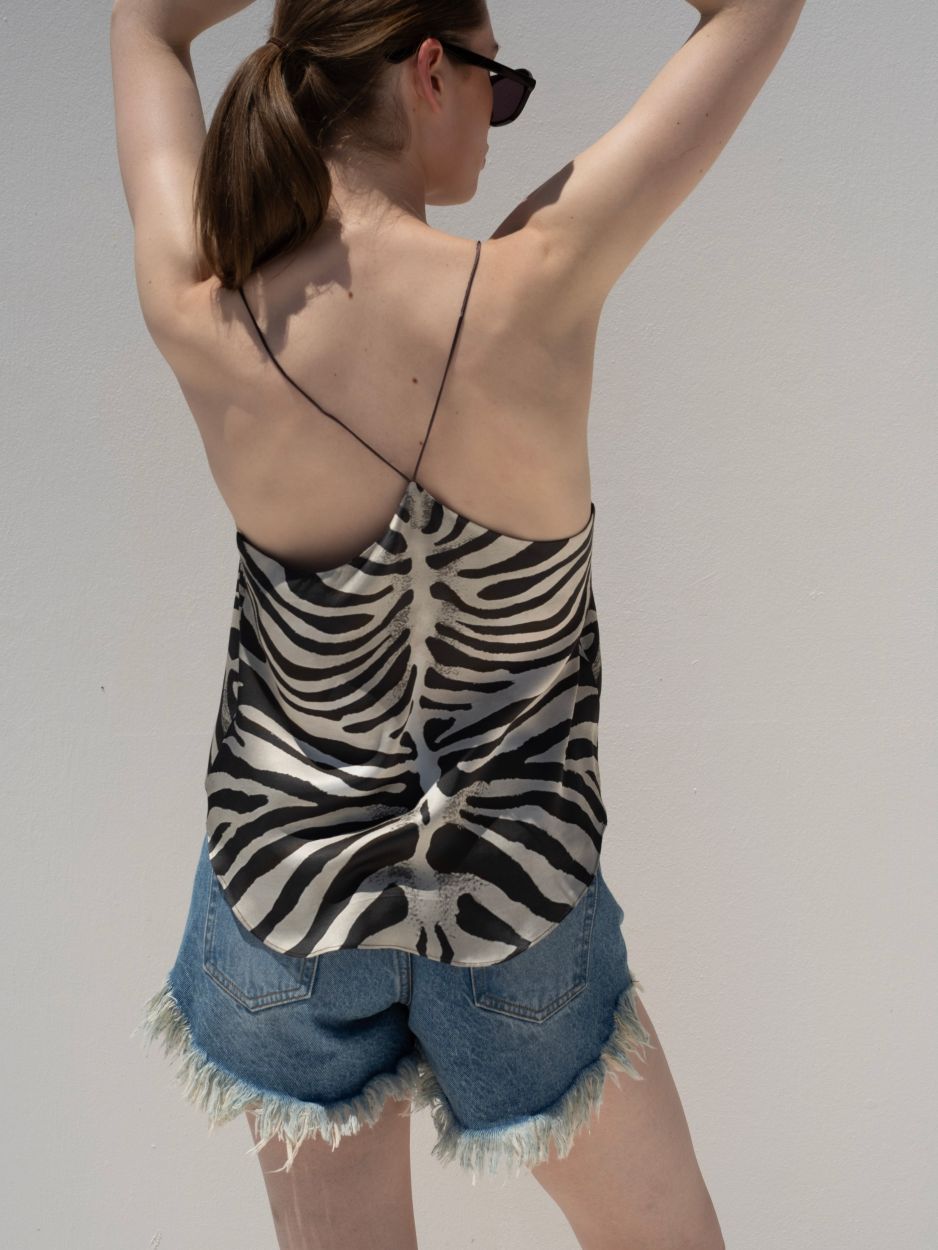 Animal print lingerie top with lace SEREN