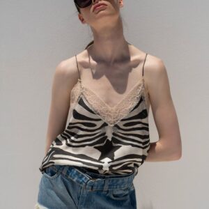 Animal print lingerie top with lace SEREN