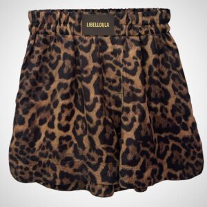 Leopard boxer shorts with elastic waist and leather decorative MAYSON