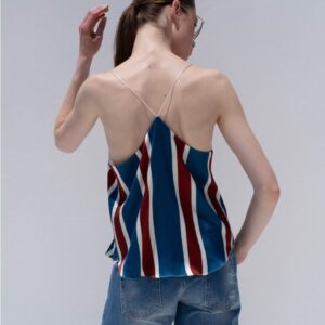 Lingerie top σε χειροποίητο ριγέ σχέδιο με γαλλική δαντέλα ELIO