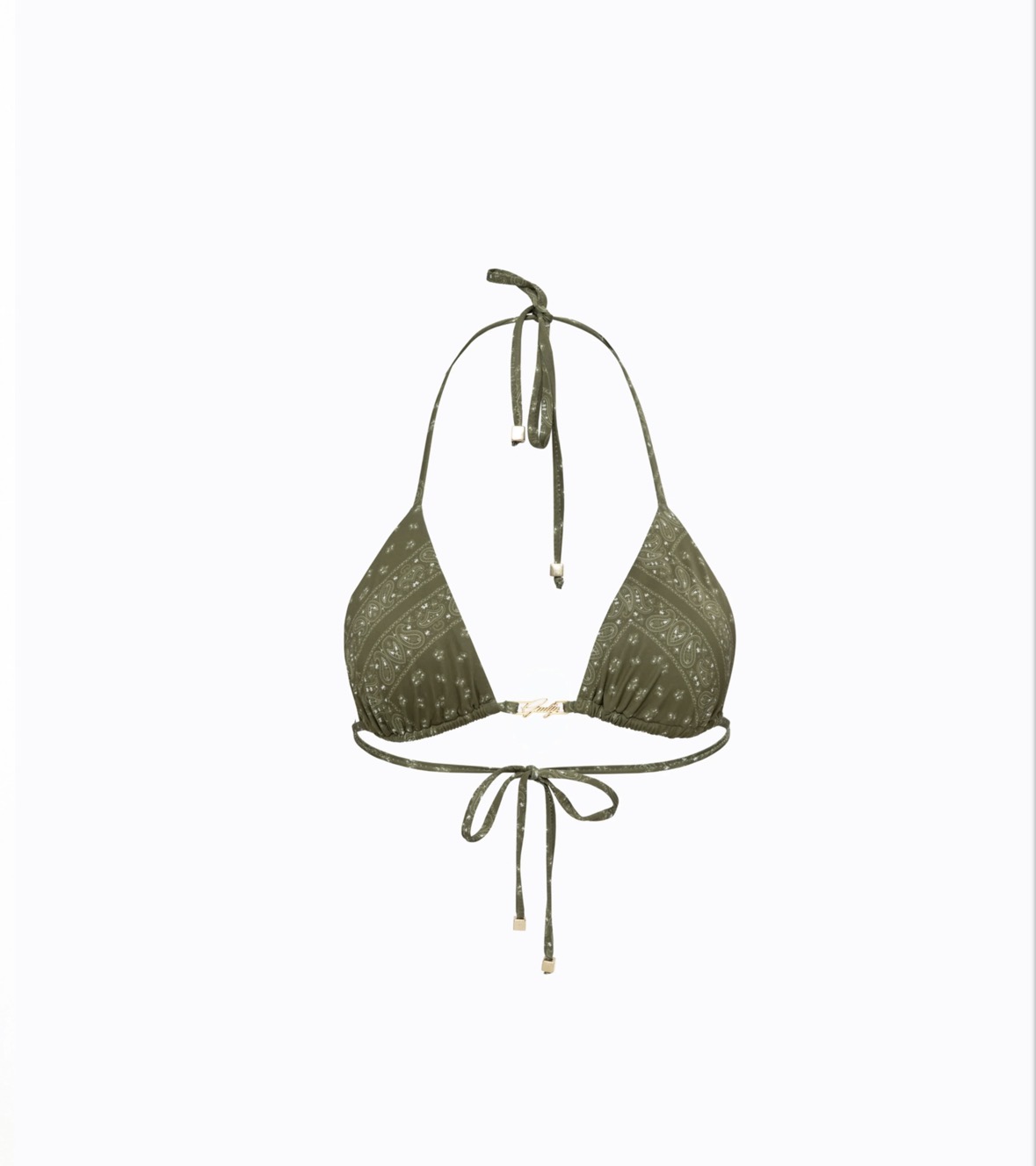 OLIVE TRIANGLE BIKINI TOP