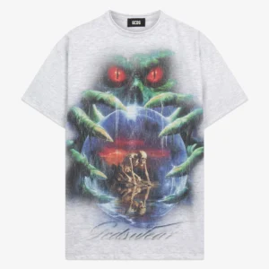OVERSIZED CROP T-SHIRT WITH GOTHIC GRAPHIC