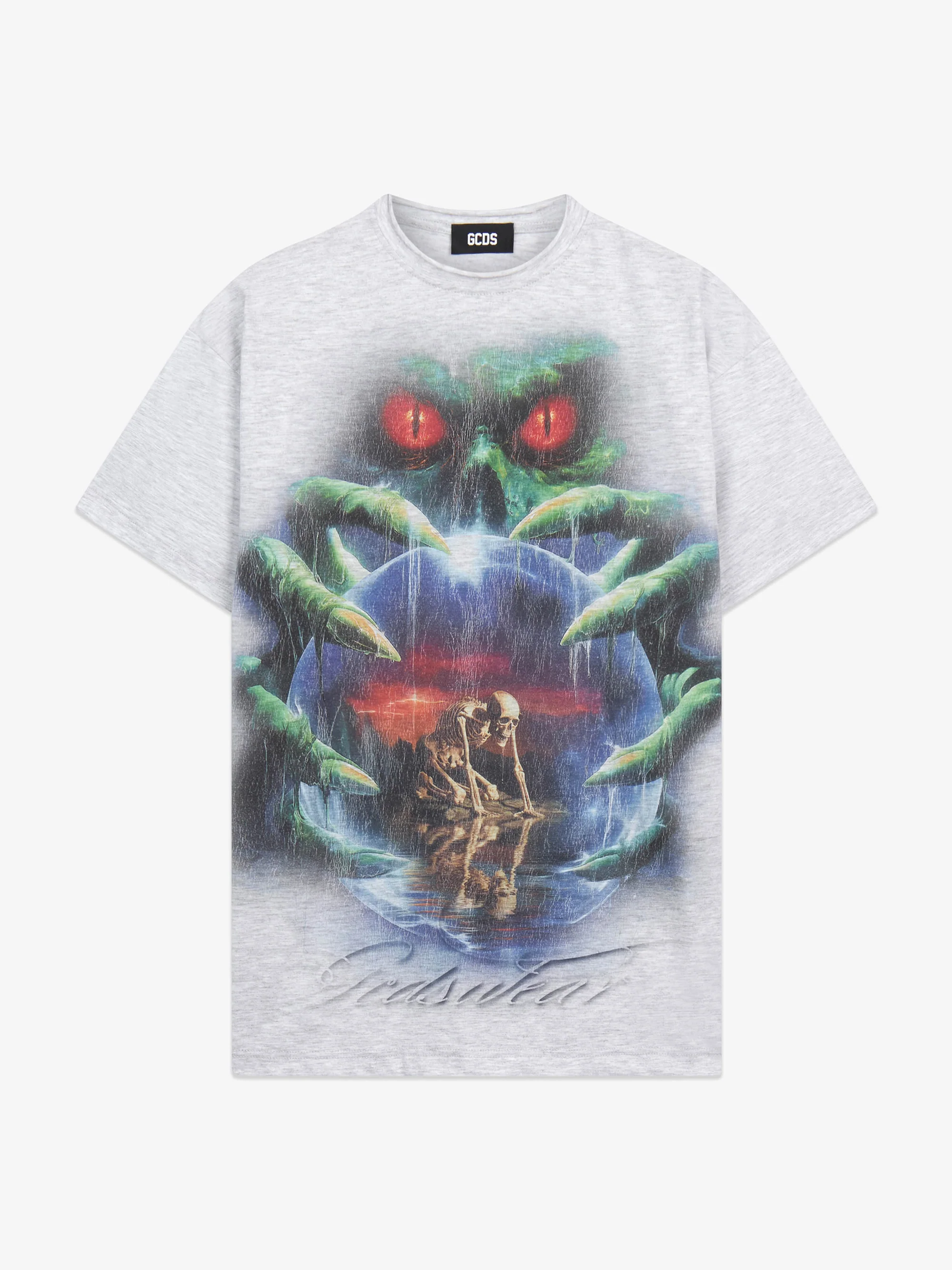OVERSIZED CROP T-SHIRT WITH GOTHIC GRAPHIC
