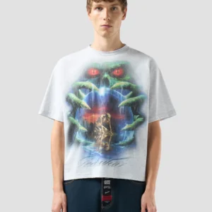 OVERSIZED CROP T-SHIRT WITH GOTHIC GRAPHIC