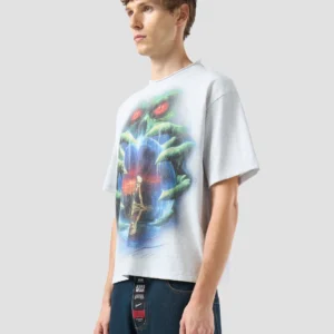 OVERSIZED CROP T-SHIRT WITH GOTHIC GRAPHIC