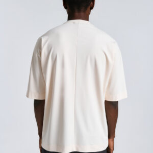 Μπέζ ανδρικό oversized t shirt με μανίκι 3/4