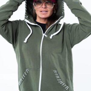 Hoody knitted Dark Green