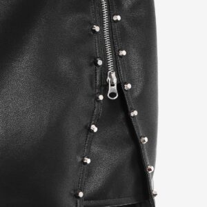 MWM WOMEN LEATHER STUDDED MINISKIRT