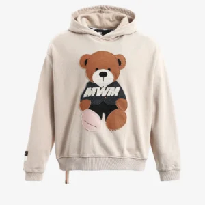 MWM TEDDY CANVAS PATCHES CROPPED HOODIE