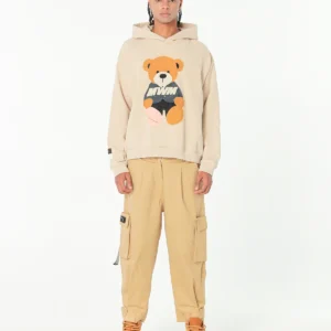 MWM TEDDY CANVAS PATCHES CROPPED HOODIE